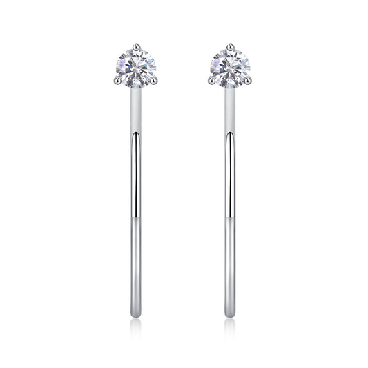Graceful Afternoon Diamond Set Moissanite Silver Earrings Luxury Fashion Diamond Earrings Stud Earrings