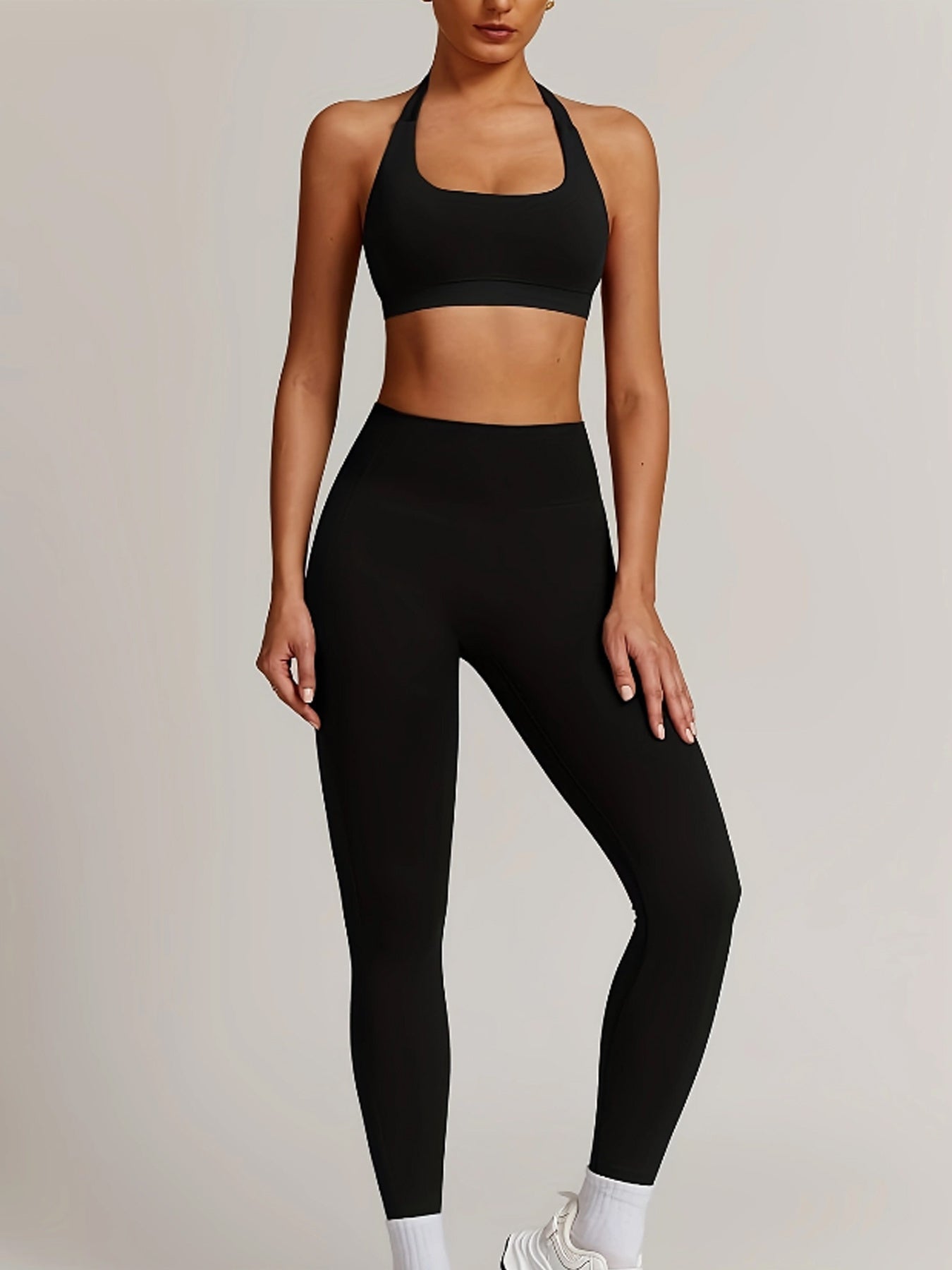 Women's Yoga Workout Set  Supportive Sports Bra  High-Waist Leggings